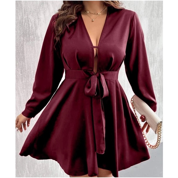 Luxe Cut out Tie Evening Party Sexy Dress - Picture 8 of 8